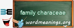 WordMeaning blackboard for family characeae